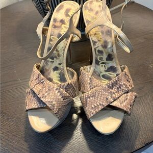 Sam Edelman Mason Platform Snakeskin Sandals